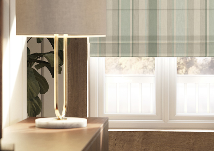Laura Ashley Awning Stripe, Smoke Green - Roman Blind - Image 5